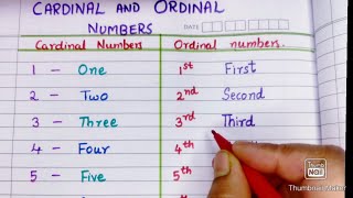 Cardinal and Ordinal numbers  Learn CardinalOrdinal Numbers [upl. by Vano391]