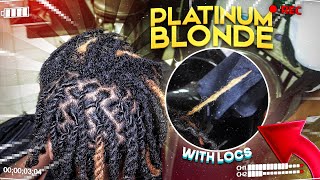 How To Bleach Dreadlocks  Platinum Blonde  Retwist Lil Durk Style [upl. by Ilellan]