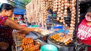 Street Food in Thailand  NIGHT MARKET Thai Food in Chiang Mai Thailand [upl. by Aohsoj]