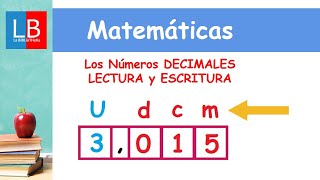 Los Números DECIMALES LECTURA y ESCRITURA ✔👩‍🏫 PRIMARIA [upl. by Batsheva198]