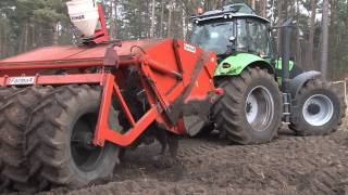 Bodenbearbeitung mit DeutzFahr Traktor und Tiefspatenfräse [upl. by Shorter]