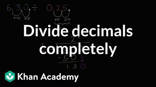 Dividing decimals completely  Arithmetic operations  5th grade  Khan Academy [upl. by Hsak]