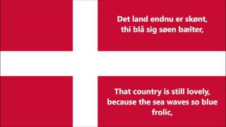 Anthem of Denmark  Danmarks Nationalsang DKEN lyrics [upl. by Oiceladni]