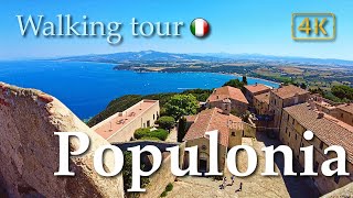 Populonia Tuscany Italy【Walking Tour】History in Subtitles  4K [upl. by Nagirrek587]