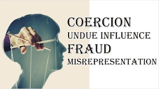 Coercion Undue Influence Fraud Misrepresentation  Indian Contract Act 1872  Law Guru [upl. by Eerbua199]