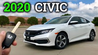 2020 Civic LX Review amp Drive  Base Model Honda Civic [upl. by Hakilam]