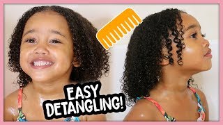 Kids Curly Hair Wash Day Routine for Easy Detangling [upl. by Hayila]