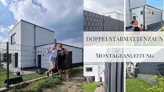 Doppelstabmattenzaun aufdübeln MontageTutorial Sichtschutzstreifen Zaun Zaunanlagenprofide [upl. by Jann]