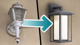 Easy Outdoor Light Fixture Update  20 Minute DIY Upgrade [upl. by Ahsikym]