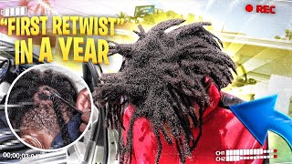 CRAZY Dreadlock Transformation  First ReTwist After A YEAR [upl. by Alehcim679]