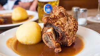 Amazing Munich Food Tour  German CRISPY PORK LEG and Attractions in Munich Germany [upl. by Anaujik]