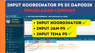 CARA INPUT KOORDINATOR P5 DIDAPODIK [upl. by Sundin]