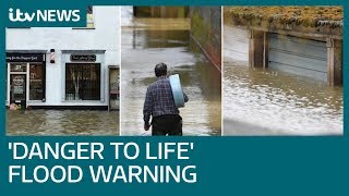 Floods bring danger to life as heavy rain batters UK  ITV News [upl. by Ahseyt711]