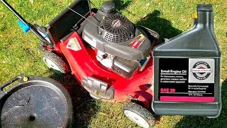 Toro Lawn Mower Oil Change [upl. by Aicirtam]