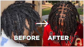 First Retwist in Months MUST SEE Dreadlock Transformation  High Top Dreads [upl. by Lemaceon280]