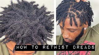 ‼️HOW TO RETWIST DREADS‼️NO GEL [upl. by Annoed707]