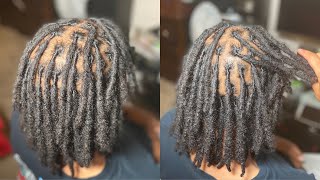 HOW TO RETWIST LOCS FOR BEGINNERS  w Aloe Vera Gel  Palm Rolling Method [upl. by Kcirde305]