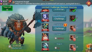 Lords mobile Barbarian limited Challenge stage 4  Barbarian stage 4  Barbaric journey stage 4 [upl. by Nnaer]